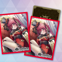 Houshou Marine hololive Official Card Game card sleeve Vol. 6, featuring Marine in her gothic captain costume seated on a throne