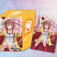 Inugami Korone hololive Official Card Game deck case Vol. 5, featuring Korone with Hosoinu mascot on a bright yellow case