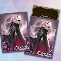 Mori Calliope hololive Official Card Game card sleeve Vol. 8, featuring Calli in her main costume holding her scythe against a dramatic dark sky