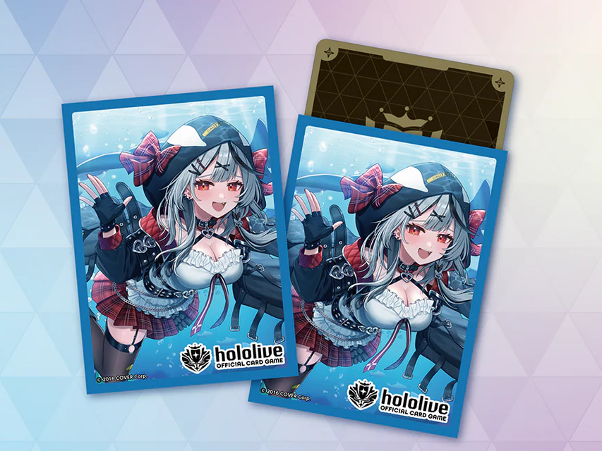 Sakamata Chloe hololive Official Card Game card sleeve Vol. 7, featuring Chloe in her orca hood costume against an underwater blue background