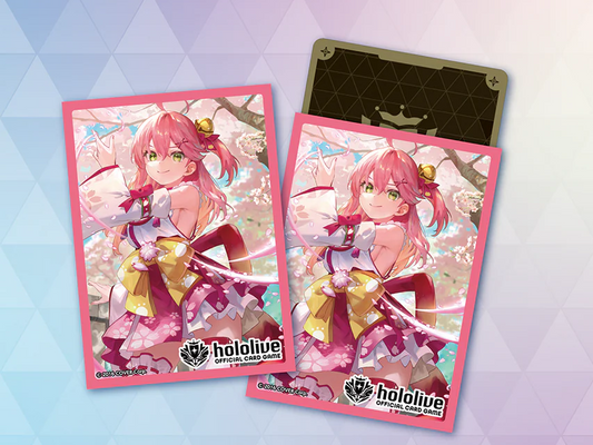 Sakura Miko hololive Official Card Game card sleeve Vol. 9, featuring Miko in her shrine maiden outfit surrounded by cherry blossoms