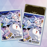 Shirakami Fubuki hololive Official Card Game card sleeve Vol. 4, featuring Fubuki and her Sukon-bu fox mascots against a starry night sky